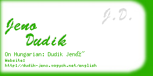 jeno dudik business card